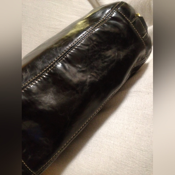 REHAB COACH LARGE SHOULDER BAG HOBO BLACK AND BRASS HARDWARE - Picture 15 of 16